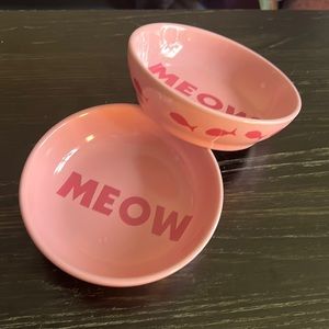 Pink Ceramic Cat Bowls